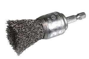 PENSEELBORSTEL 25X0.3 MET 1/4"ZESKANT STIFT MET GEGOLFD STAALDRAAD