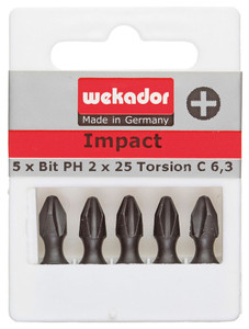 SET DE 5 EMBOUTS "TOP FIVE" - IMPACT-TORSION - PH2 - 25 MM - PRIX PAR SET SET DE 5 EMBOUTS "TOP FIVE" - IMPACT-TORSION - PH2 - 25 MM - PRIX PAR SET