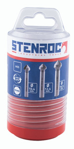 VERZINKBOREN HSS 90Ø MET RONDE AANSLUITING / SET VAN 3 (10,4/12,4/16,5MM) / DIN 335C