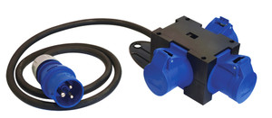 COFFRET DE DISTRIBUTION CEE - IN : CEE 16A 3P 230 V / OUT : 3XCEE 16A 3P 230V, CÂBLE 1,5 M COFFRET DE DISTRIBUTION CEE - IN : CEE 16A 3P 230 V / OUT : 3XCEE 16A 3P 230V, CÂBLE 1,5 M