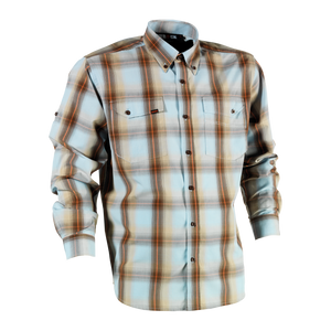 HADES HEMD LANGE MOUWEN ORANJE/BRUIN GERUIT S