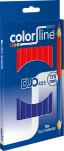 DUO MARKER "DUO 425" 50% ROUGE / 50% BLEU - Ø 10 MM X 17,5 CM - PAR 10 PCS