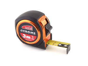 ROLMETER MET CHROMÉ BEHUIZING 3 M X 19 MM