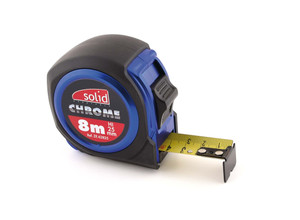 ROLMETER MET CHROMÉ BEHUIZING 8 M X 25 MM