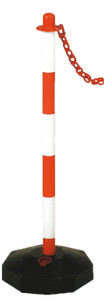 AFBAKENPAALTJE 90 CM MET PLASTIEK VOET ROOD/WIT AFBAKENPAALTJE 90 CM MET PLASTIEK VOET ROOD/WIT