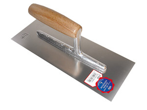 PLAKSPAAN 260 X 100 X 0,4 MM MET HOUTEN HANDGREEP - INOX