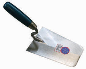 PLAASTERTRUWEEL IN ROESTVRIJ STAAL AFGERONDE HOEKEN 180 X 125/95 X 1,3 MM PLAASTERTRUWEEL IN ROESTVRIJ STAAL AFGERONDE HOEKEN 180 X 125/95 X 1,3 MM