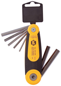 CLÉS SIX-PANS MÂLES “FOLDEX® DUO” - SUPPORT 2K PLIABLE - INBUS - 7 PCS - INCH 3/32">3/8" (EX BG 031177)