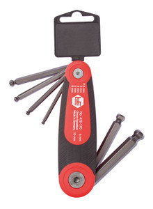CLÉS SIX-PANS MÂLES SPHÉRIQUE “FOLDEX® DUO” 2K INKLAPBARE HOUDER - INBUS - 7 PCS - 2,5>10 (EX BG 037002)