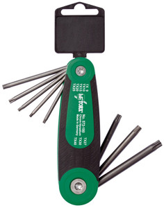 CLÉS SIX-PANS MÂLES “FOLDEX® DUO” - SUPPORT 2K PLIABLE - TORX® - 8 PCS - TX9>TX40 (EX BG 021137)