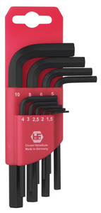 CLÉS SIX-PANS MÂLES EN SET - INBUS - 9 PCS - COURT (EX BG 031140)