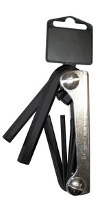 CLÉS SIX-PANS MÂLES - SUPPORT MÉTALLIQUE PLIABLE - INBUS - 7 PCS - 2,5>10 (EX BG 031125)