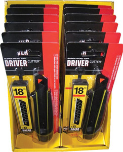 DRIVER CUTTER 18 MM AUTO-LOCK + 13 RAZAR BLACK MESSEN