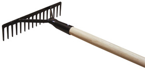 RATEAU DE BÂTIMENT RENFORCÉ AVEC DENTS DROITES - AVEC MANCHE BOIS