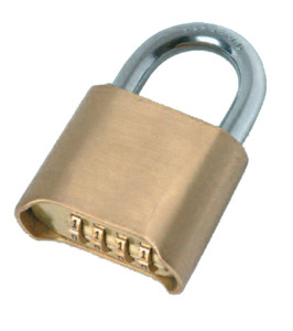 HANGSLOT MET HERCODEERBARE CIJFERCOMBINATIE - MESSING - 4-CIJFERROLLEN - 50 MM HANGSLOT MET HERCODEERBARE CIJFERCOMBINATIE - MESSING - 4-CIJFERROLLEN - 50 MM
