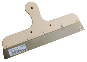 SPACKMES 600 MM / 0,7 MM MET HOUTEN GREEP - INOX