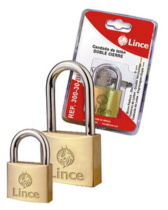 CADENAS À CYLINDRE, DOUBLE VERROUILLAGE - LAITON - ANSE COURTE - 40 MM