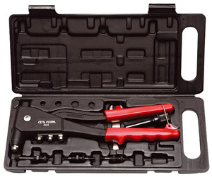 BLINDKLINKTANG MET SLEUTEL EN VEER IN SET VOOR KLINKNAGELS 2,4>4,8 EN KLINKLOEREN M4>M6 (EX BG 055085)