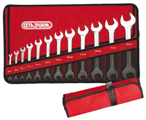 CLÉS PLATTES EN SET 6 > 22 MM DOUBLES EN TROUSSEAU DE 8 PCS