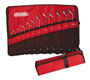 CLÉ POLYGONALES 6 > 32 MM CONTRE COUDÉES EN TROUSSEAU DE 12 PCS