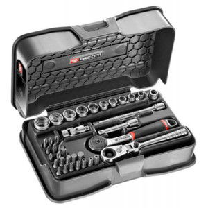 SET VAN 10 6-KANTDOPPEN 1/4" (5,5 TOT 14MM) + 21 BITS + ACCESSOIRES