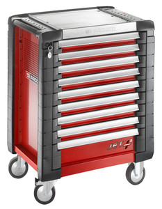 GEREEDSCHAPSWAGEN JET+ ROOD 9 LADEN - 3 MODULES PER LADE