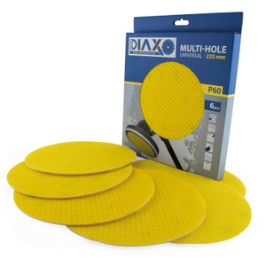 SCHUURPAPIER 'MULTI-HOLE' VELCRO, DIA. 225MM, KORREL 40, (PRIJS PER 6 ST.)