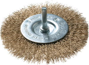 SCHIJFBORSTEL, STAALDRAAD, GOLVEND, VERMESSINGD - Ø 75 MM - TYPE BE SCHIJFBORSTEL, STAALDRAAD, GOLVEND, VERMESSINGD - Ø 75 MM - TYPE BE
