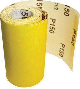 SCHUURPAPIER MINIROL P40 - 5 M X 115 MM - GEEL