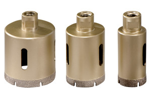 TEGEL-DIAMANTBOORKRONEN-SET DRY M14 3-DELIG