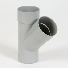 PVC REGENWATER T PARELGRIJS 100MM 45° 2XMOF/SPIE