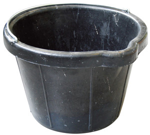 BOUWEMMER RUBBER ZWART MET GIETBEK - ZWARE UITVOERING 12 L