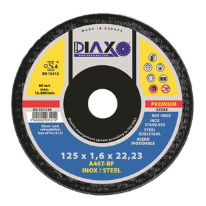 DISQUE ABRASIF INOX Ø 125 X 1,6 MM A46T-BF / PREMIUM CONSTRUCTION