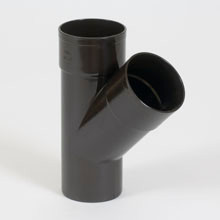 PVC REGENWATER T BRUIN 100MM 45° 2XMOF/SPIE