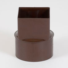 PVC REGENWATER VERLOOP BRUIN VIERK   80X80/ Ø80MM