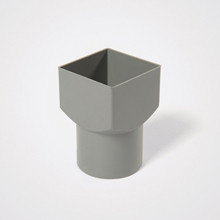 PVC REGENWATER VERLOOP GRIJS VIERK   80X80/ Ø80MM