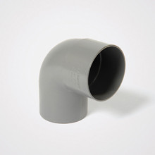 PVC REGENWATER BOCHT GRIJS  80MM 87° MOF/SPIE