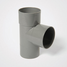 PVC REGENWATER T GRIJS 100MM 87° 2XMOF/SPIE