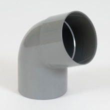 PVC REGENWATER BOCHT GRIJS 100MM 67° MOF/SPIE