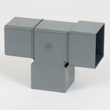 PVC REGENWATER T GRIJS 100X100MM 87° 2XM/S VIERK