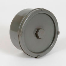 PVC REGENWATER SCHROEFDEKSEL GRIJS 100MM