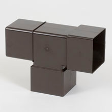 PVC REGENWATER T-STUK BRUIN 100X100MM 87°M/S VIERK