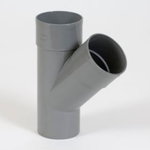PVC REGENWATER T GRIJS 100MM 67° 2XMOF/SPIE