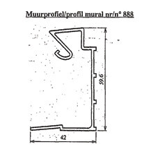 VERANDA ALU MUURPROFIEL 6.50M 16MM PERGOLA