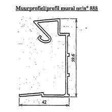 VERANDA ALU MUURPROFIEL BRUIN 6.50M 16MM PERGOLA