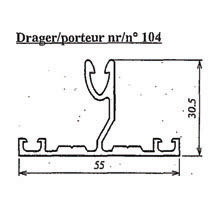 VERANDA ALU T-DRAGER WIT   5.00M 16MM PERGOLA