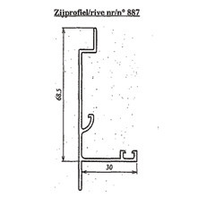 VERANDA ALU ZIJPROFIEL WIT   3.00M 16MM PERGOLA