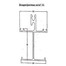 VERANDA ALU T-DRAGER 8 CM 3.00M