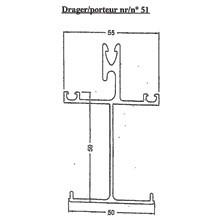 VERANDA ALU T-DRAGER 8 CM BRUIN 3.04M