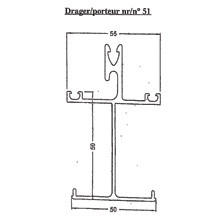 VERANDA ALU T-DRAGER 8 CM WIT 3.00M